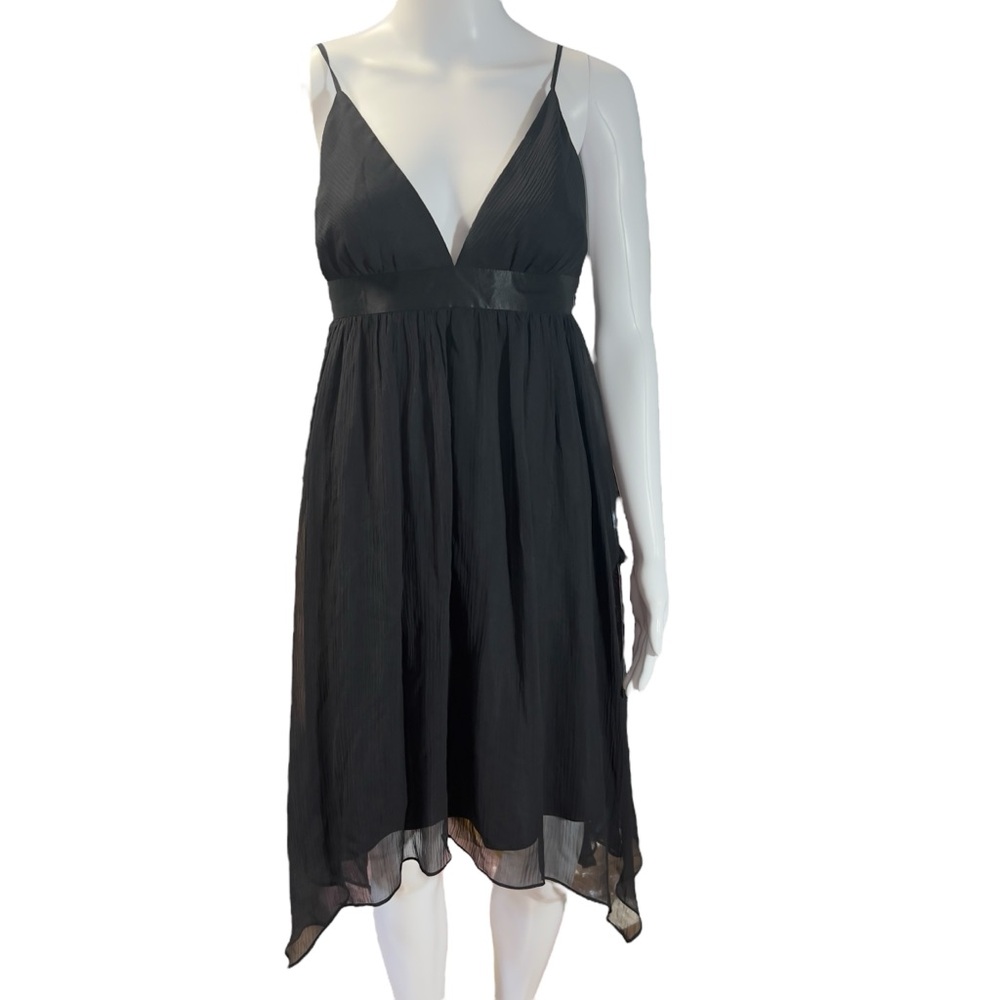 Banana Republic - Womens Black Silk Asymmetrical Dress Sz 2